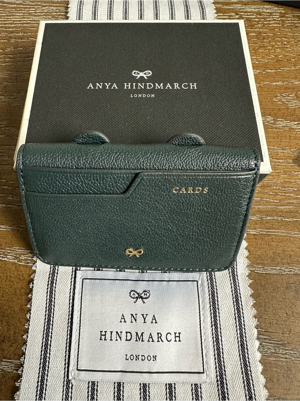 Anya Hindmarch card case crocodile in dark holly capra - Picture 2 of 3